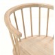 Solid wood vintage curved carver style chair with continuous arm back and finished with stripped back finish