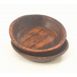 Small Antique Round Wooden Bowl