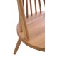 Solid teak tall back chair with slatted back and light wood finish