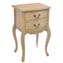 Bleached Mahogany 2 Drawer Side Table