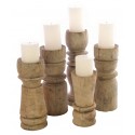 Set of 5 Bleached Mahogany Turned Candlesticks