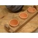 Reclaimed pine 3 small flower pot holder with flower pots